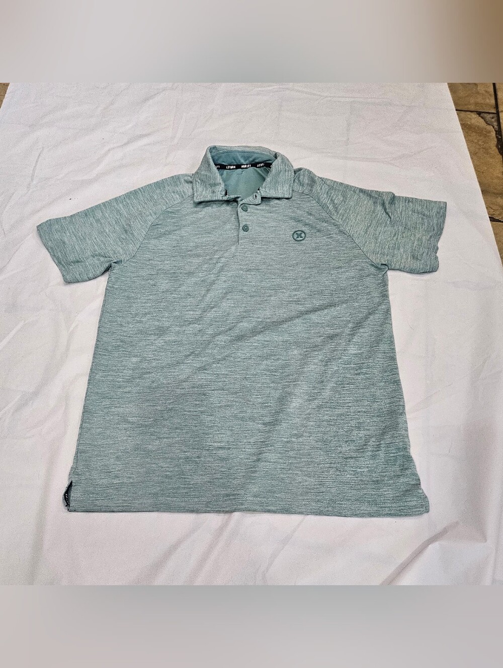 Hurley Men's Performance Polo Shirt Size S Heathered Sage Green Moisture Wicking